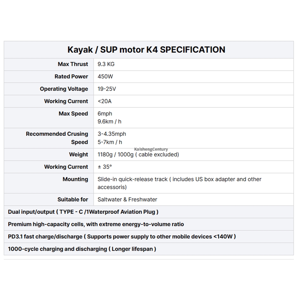 Moteur de planche à pagaie éle - Fishing Kayak Trolling Motor avis et prix