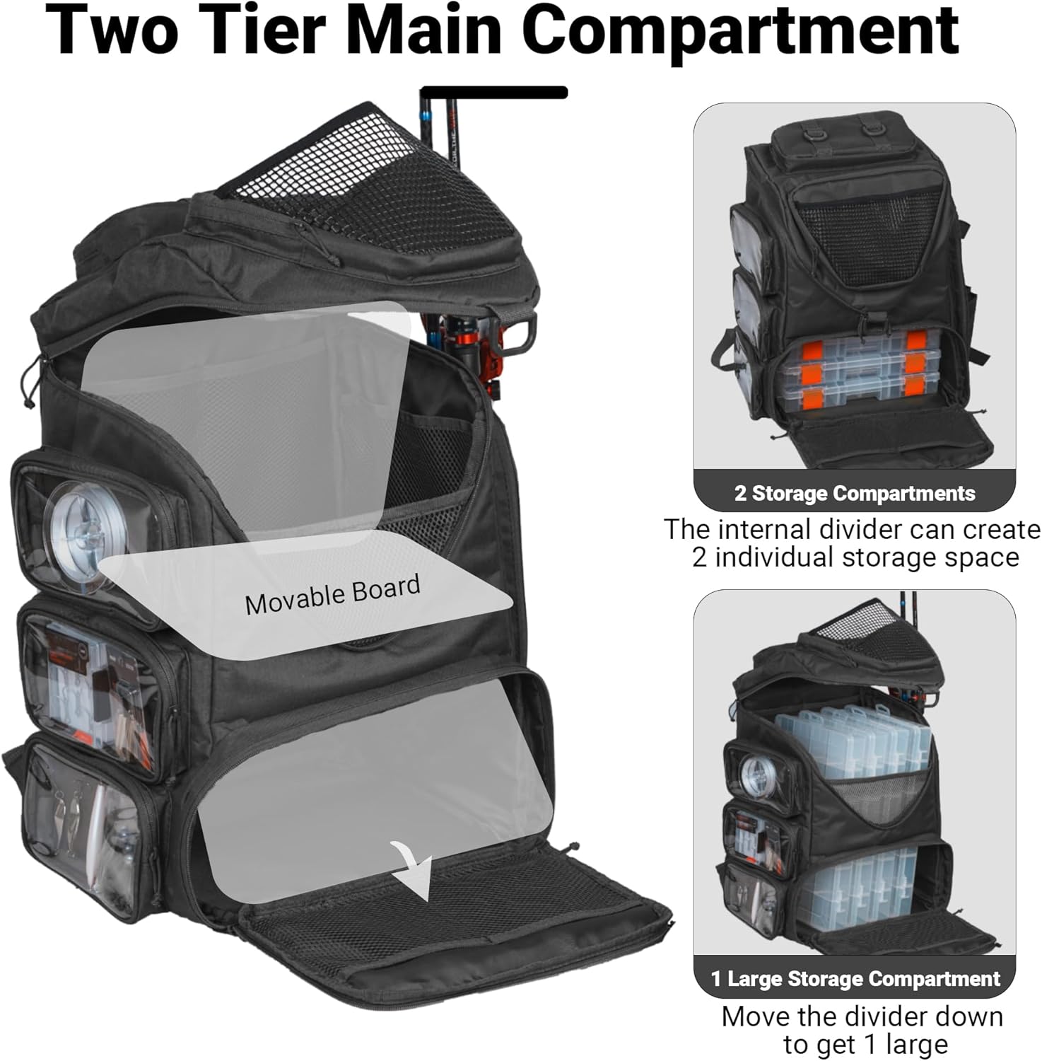 Sac à dos de pêche 40L avec bo - Fishing Kayak Crate avis et prix